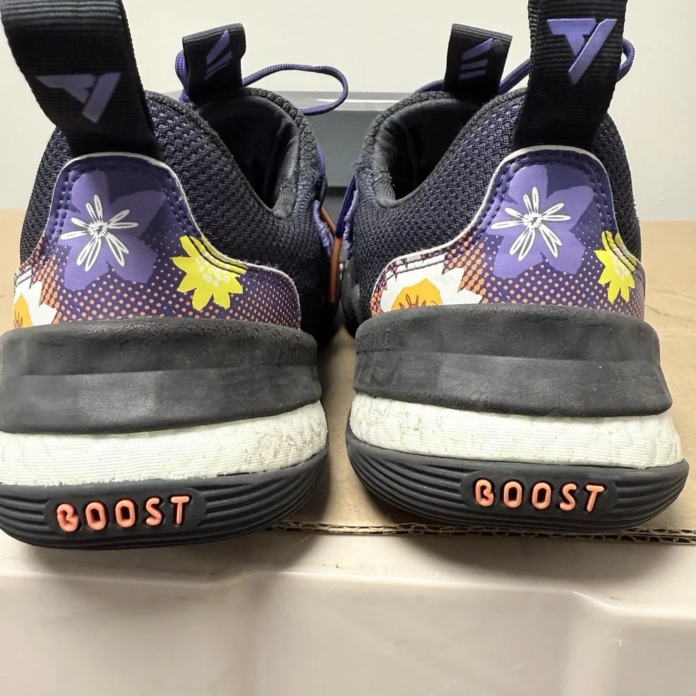 Adidas Trae Young 1 Basketball Men Size 8‎ Purple Black Good CNY Floral GZ4627